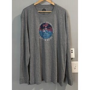 Life is Good Shirt Life Isn't Easy‎ Or Perfect Graphic Long Sleeve Crusher T XXL